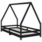 vidaXL Kinderbett Schwarz 90x190 cm Massivholz Kiefer vidaXL Kinderbett Schwarz 90x190 cm Massivholz Kiefer