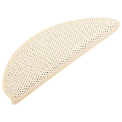 vidaXL Treppenmatten Selbstklebend Sisal-Optik 15 Stk. 65x21x4cm Creme