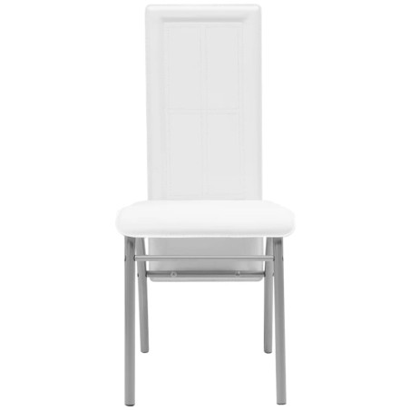 vidaXL Esszimmerstühle 6 Stk. Weiß Kunstleder 