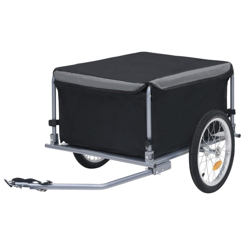 vidaXL Fahrradanhänger Schwarz und Grau 65 kg vidaXL Fahrradanhänger Schwarz und Grau 65 kg