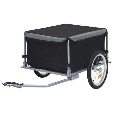 vidaXL Fahrradanhänger Schwarz und Grau 65 kg