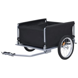 vidaXL Fahrradanhänger Schwarz und Grau 65 kg