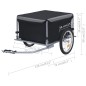 vidaXL Fahrradanhänger Schwarz und Grau 65 kg vidaXL Fahrradanhänger Schwarz und Grau 65 kg