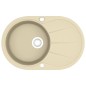 vidaXL Granitspüle Einzelbecken Oval Beige vidaXL Granitspüle Einzelbecken Oval Beige