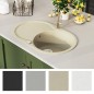vidaXL Granitspüle Einzelbecken Oval Beige vidaXL Granitspüle Einzelbecken Oval Beige