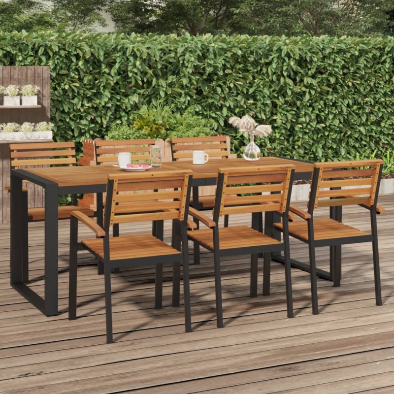 vidaXL Gartentisch mit Gestell U-Form 200x90x75 cm Akazie Massivholz vidaXL Gartentisch mit Gestell U-Form 200x90x75 cm Akazie Massivholz