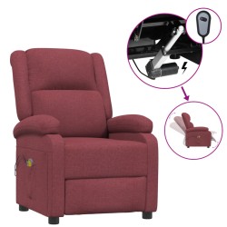 vidaXL Massagesessel Elektrisch Weinrot Stoff