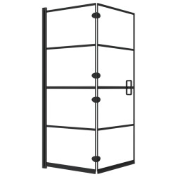 vidaXL Faltbare Duschkabine ESG 120x140 cm Schwarz