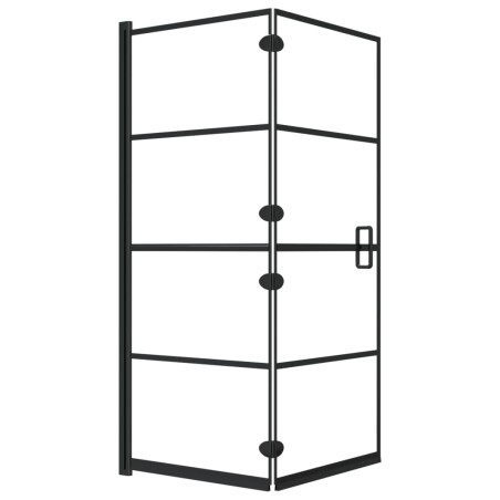 vidaXL Faltbare Duschkabine ESG 120x140 cm Schwarz