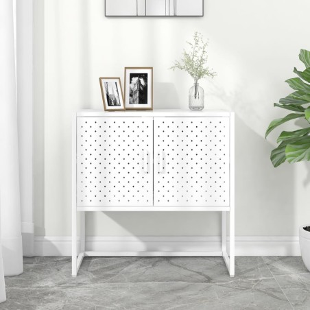 vidaXL Sideboard Weiß 75x35x75 cm Stahl