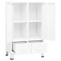 vidaXL Kleiderschrank Industrie-Stil Weiß 67x35x107 cm Stahl vidaXL Kleiderschrank Industrie-Stil Weiß 67x35x107 cm Stahl