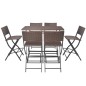 vidaXL 7-tlg. Garten-Essgruppe Klappbar Stahl Poly Rattan Braun vidaXL 7-tlg. Garten-Essgruppe Klappbar Stahl Poly Rattan Braun