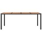 vidaXL Gartentisch mit Holzplatte Schwarz Poly Rattan & Akazienholz vidaXL Gartentisch mit Holzplatte Schwarz Poly Rattan & Akazienholz