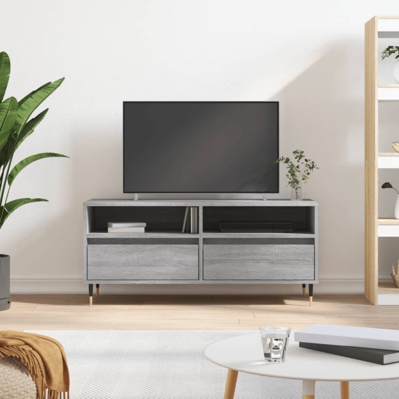 vidaXL TV-Schrank Grau Sonoma 100x34,5x44,5 cm Holzwerkstoff vidaXL TV-Schrank Grau Sonoma 100x34,5x44,5 cm Holzwerkstoff