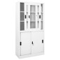 vidaXL Büroschrank mit Schiebetüren Weiß 90x40x180 cm Stahl vidaXL Büroschrank mit Schiebetüren Weiß 90x40x180 cm Stahl