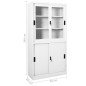 vidaXL Büroschrank mit Schiebetüren Weiß 90x40x180 cm Stahl vidaXL Büroschrank mit Schiebetüren Weiß 90x40x180 cm Stahl