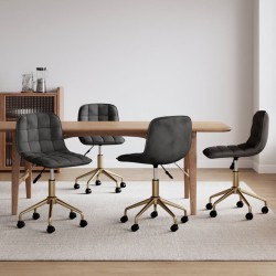 vidaXL Esszimmerstühle 4 Stk. Drehbar Dunkelgrau Samt