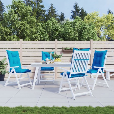 Gartenstuhlauflagen für Hochlehner 4 Stk. Blau 120x50x7cm Stoff