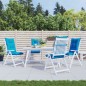 Gartenstuhlauflagen für Hochlehner 4 Stk. Blau 120x50x7cm Stoff Gartenstuhlauflagen für Hochlehner 4 Stk. Blau 120x50x7cm Stoff