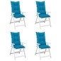 Gartenstuhlauflagen für Hochlehner 4 Stk. Blau 120x50x7cm Stoff Gartenstuhlauflagen für Hochlehner 4 Stk. Blau 120x50x7cm Stoff