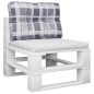 Palettenkissen Grau Karomuster 50x40x12 cm Stoff Palettenkissen Grau Karomuster 50x40x12 cm Stoff