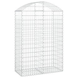 vidaXL Gabione mit Hochbogen 100x50x140/160 cm Verzinktes Eisen