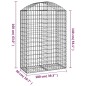 vidaXL Gabione mit Hochbogen 100x50x140/160 cm Verzinktes Eisen vidaXL Gabione mit Hochbogen 100x50x140/160 cm Verzinktes Eisen