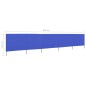 vidaXL 5-teiliges Windschutzgewebe 600 x 80 cm Azurblau