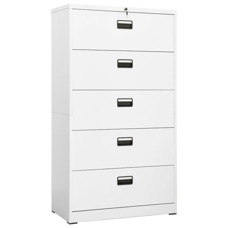 vidaXL Aktenschrank Weiß 90x46x164 cm Stahl vidaXL Aktenschrank Weiß 90x46x164 cm Stahl