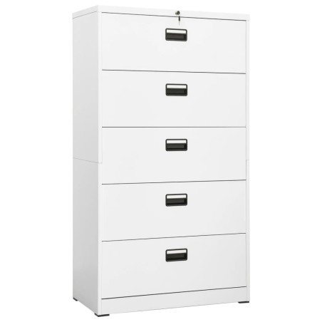 vidaXL Aktenschrank Weiß 90x46x164 cm Stahl