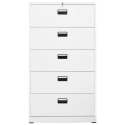 vidaXL Aktenschrank Weiß 90x46x164 cm Stahl