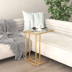 vidaXL Computer-Beistelltisch Transparent 50x35x65 cm Hartglas