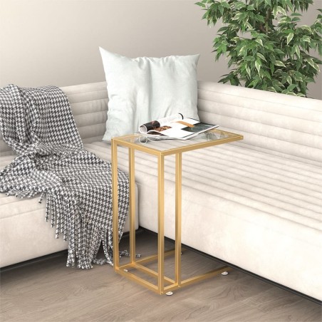 vidaXL Computer-Beistelltisch Transparent 50x35x65 cm Hartglas