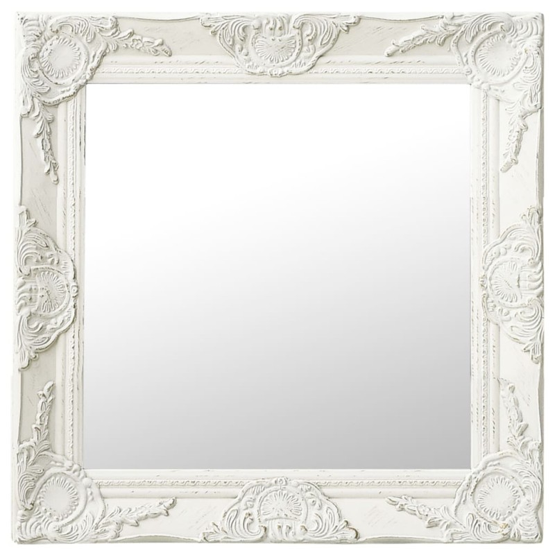 vidaXL Wandspiegel im Barock-Stil 50x50 cm Weiß vidaXL Wandspiegel im Barock-Stil 50x50 cm Weiß