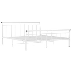 vidaXL Bettgestell Weiß Metall 200x200 cm