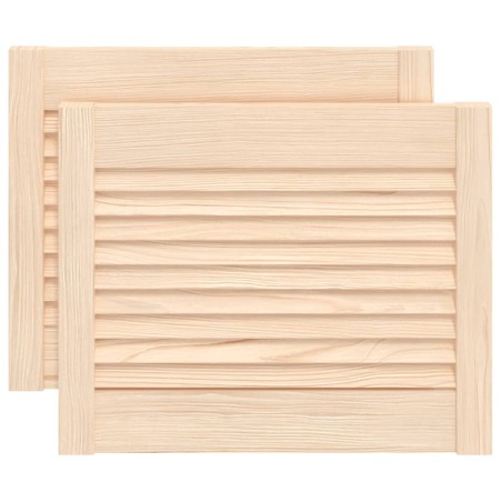 vidaXL Lamellentüren 2 Stk. Massivholz Kiefer 39,5x49,4 cm