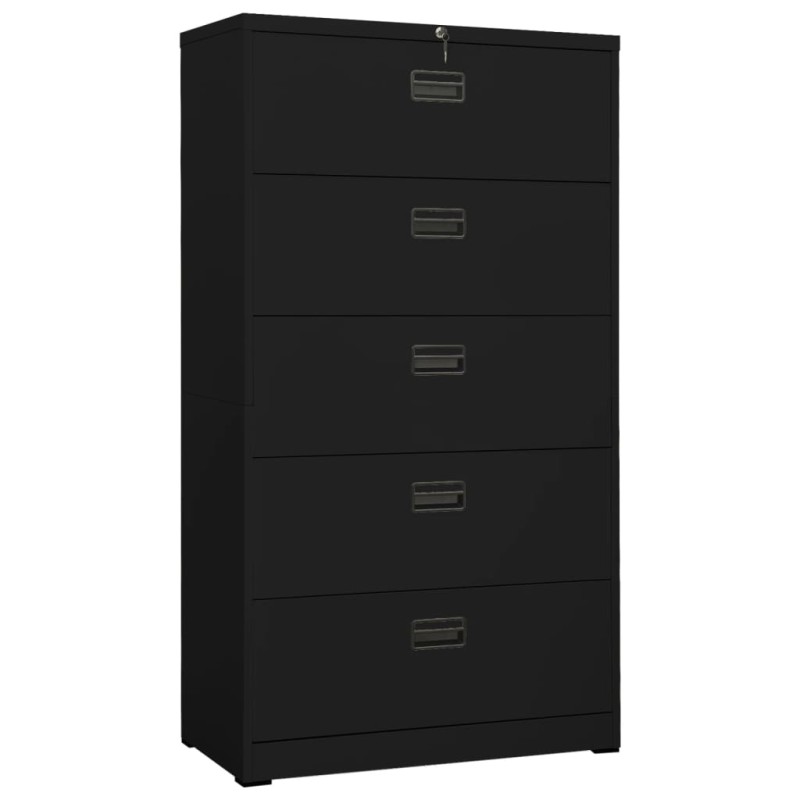 vidaXL Aktenschrank Schwarz 90x46x164 cm Stahl vidaXL Aktenschrank Schwarz 90x46x164 cm Stahl
