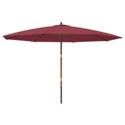 vidaXL Sonnenschirm mit Holzmast Bordeauxrot 400x273 cm
