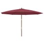 vidaXL Sonnenschirm mit Holzmast Bordeauxrot 400x273 cm vidaXL Sonnenschirm mit Holzmast Bordeauxrot 400x273 cm