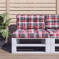 Palettenkissen Rot Karomuster 80x40x10 cm Stoff Palettenkissen Rot Karomuster 80x40x10 cm Stoff