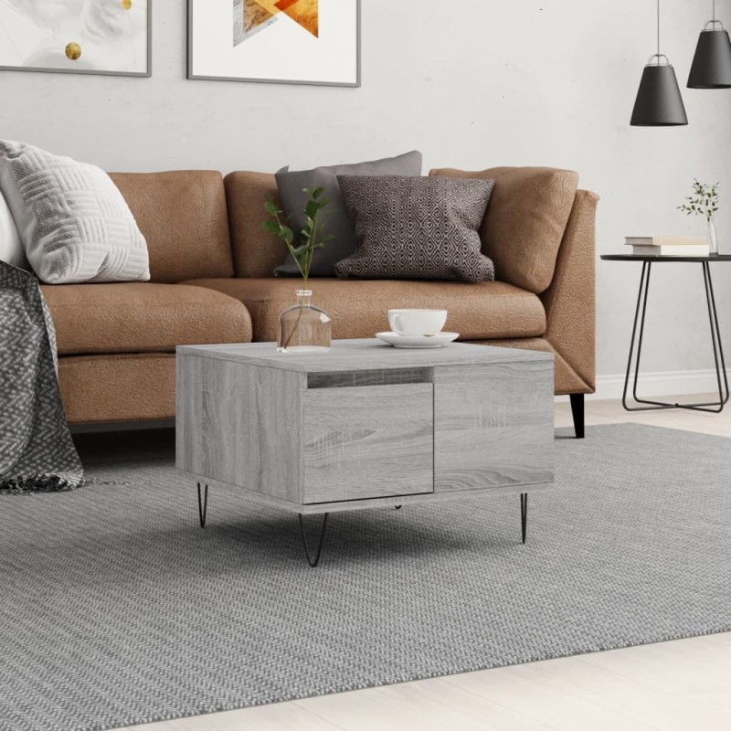 vidaXL Couchtisch Grau Sonoma 55x55x36,5 cm Holzwerkstoff vidaXL Couchtisch Grau Sonoma 55x55x36,5 cm Holzwerkstoff