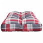 Palettenkissen Rot Karomuster 80x40x10 cm Stoff Palettenkissen Rot Karomuster 80x40x10 cm Stoff
