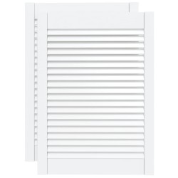 vidaXL Lamellentüren 2 Stk. Massivholz Kiefer Weiß 69x49,4 cm