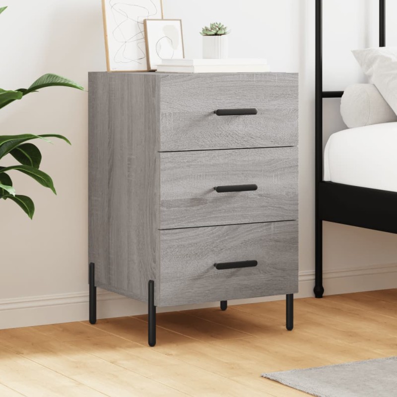vidaXL Nachttisch Grau Sonoma 40x40x66 cm Holzwerkstoff vidaXL Nachttisch Grau Sonoma 40x40x66 cm Holzwerkstoff