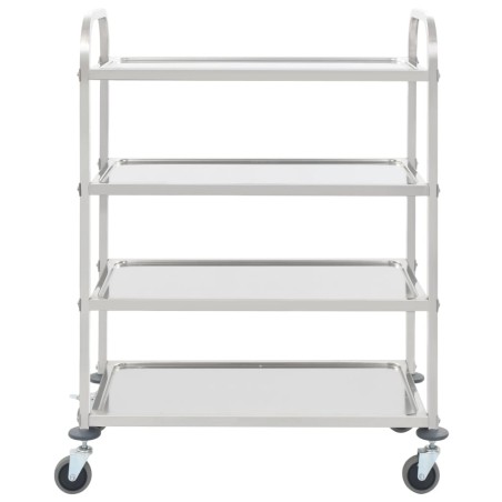 vidaXL 4-Stufiger Servierwagen 107 x 55 x 125 cm Edelstahl