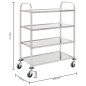 vidaXL 4-Stufiger Servierwagen 107 x 55 x 125 cm Edelstahl vidaXL 4-Stufiger Servierwagen 107 x 55 x 125 cm Edelstahl