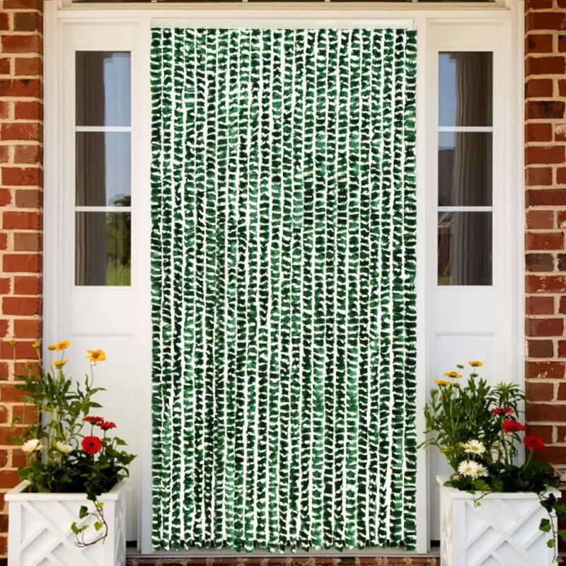 vidaXL Insektenschutz-Vorhang Grün und Weiß 100x220 cm Chenille vidaXL Insektenschutz-Vorhang Grün und Weiß 100x220 cm Chenille