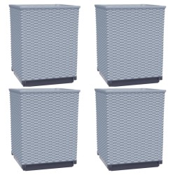 vidaXL Pflanzkübel 4 Stk. Hellgrau 30x30x37 cm Polypropylen