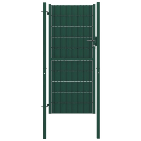 vidaXL Zauntor PVC und Stahl 100x164 cm Grün  