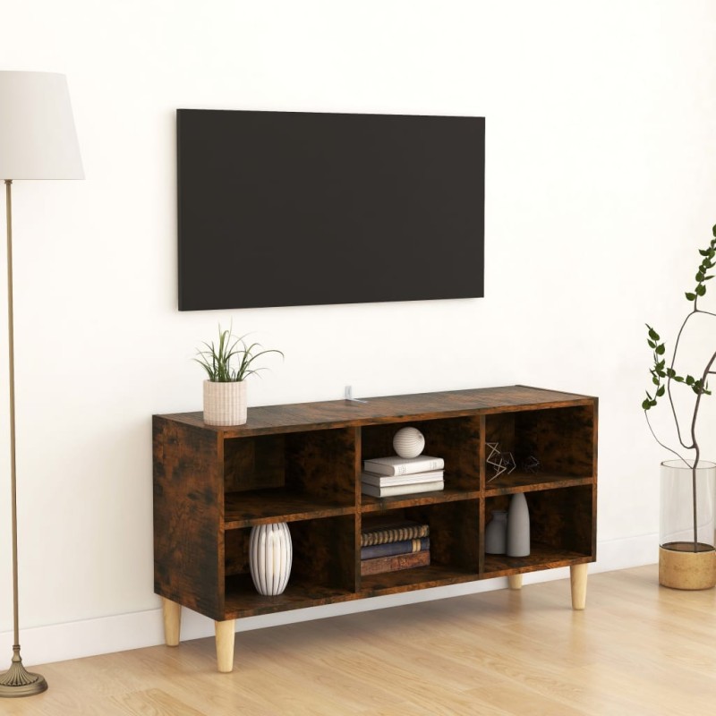 vidaXL TV-Schrank mit Massivholz-Beinen Räuchereiche 103,5x30x50 cm vidaXL TV-Schrank mit Massivholz-Beinen Räuchereiche 103,5x30x50 cm